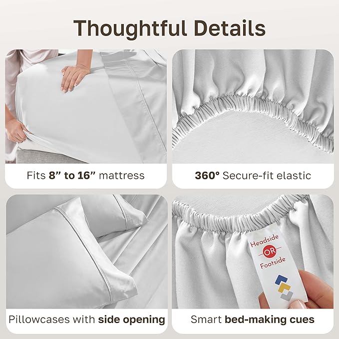 California Design Den Soft Cotton Queen Size Bed Sheets Set, 400 Thread Count - Image 5