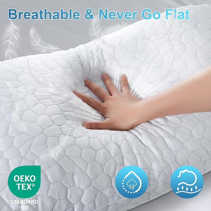 QUTOOL Cooling Pillow for Sleeping, CertiPUR-US Shredded Memory Foam Standard - Image 6