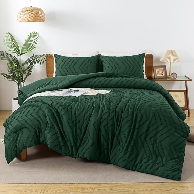 Andency Emerald Green Oversized Super King Comforter Set 120x120, Extra Large by Andency