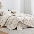 Love's cabin King Size Comforter Set Off White, 7 Pieces King Bed in a Bag by Lovescabin