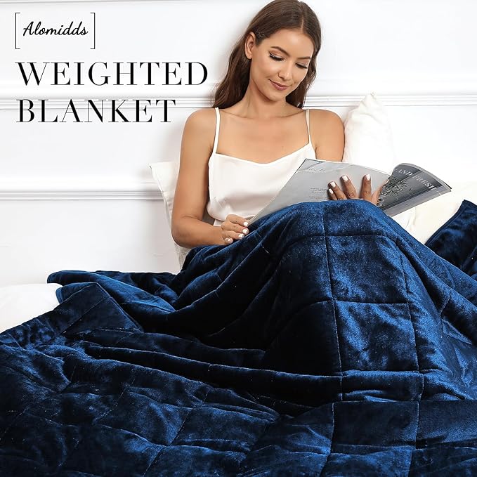 Alomidds Weighted Blanket Queen Size 15lbs 60x80 inches, Sherpa Weighted - Image 5