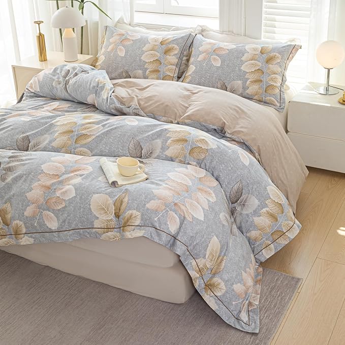 OAITE Duvet Cover Set Twin Size Floral Pattern 500 Thread Count Ultra Soft 100% - Image 3