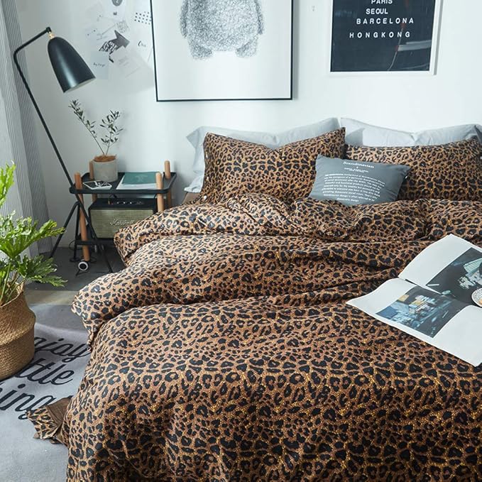 mixinni Wild Animal Print Duvet Cover Twin XL Size 100% Long Staple Cotton Sexy by mixinni