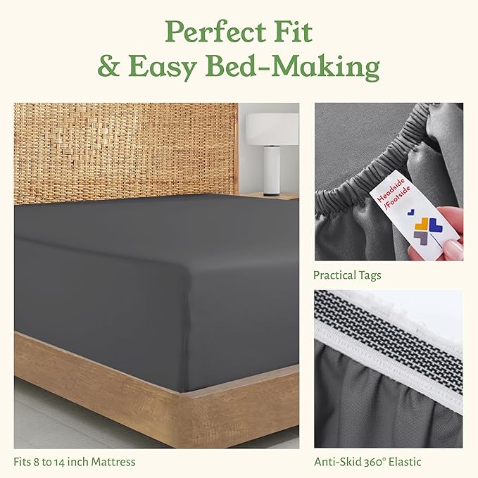California Design Den 100% Organic Cotton Twin XL Fitted Sheet Only, Crisp - Image 6