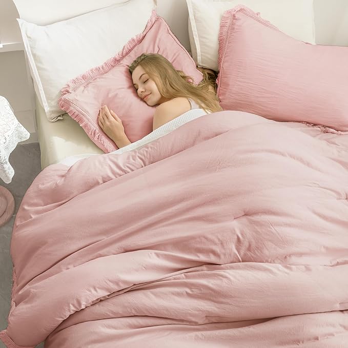 Andency Pink Comforter Set Full Size - Image 4