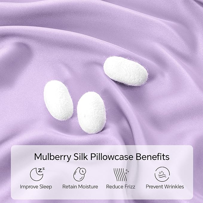 INFIIXSO Mulberry Silk Pillow Cases King Size Set of 2, Silk Pillowcase - Image 2