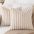 Pallene Faux Fur Plush Throw Pillow Covers 16x16 Set of 2, Luxury Soft Fluffy by PALLENE