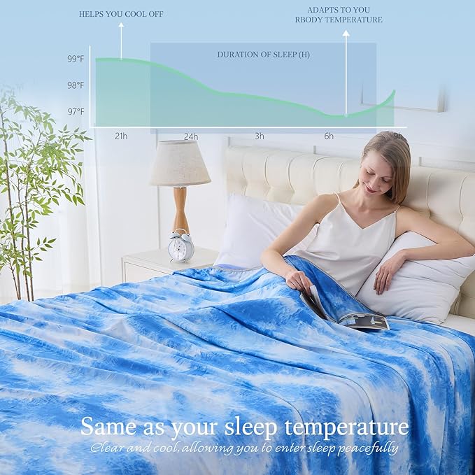 Cooling Blanket Queen Size for Hot Sleepers Ultra Lightweight & Breathable - Image 3