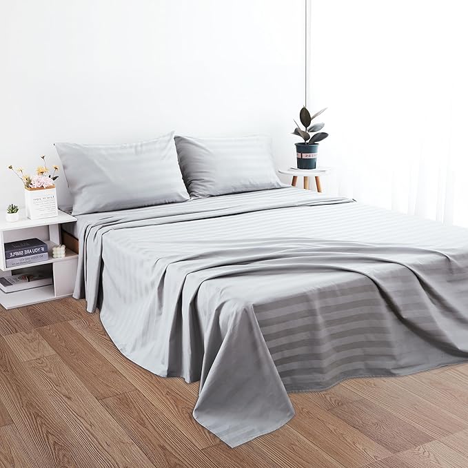 Cotton King Flat Sheet Only, 600 Thread Count 100% Egyptian Cotton Top Sheet - Image 5