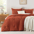 Andency Burnt Orange Oversized King Comforter Set 120x98, Boho Oversize King by Andency