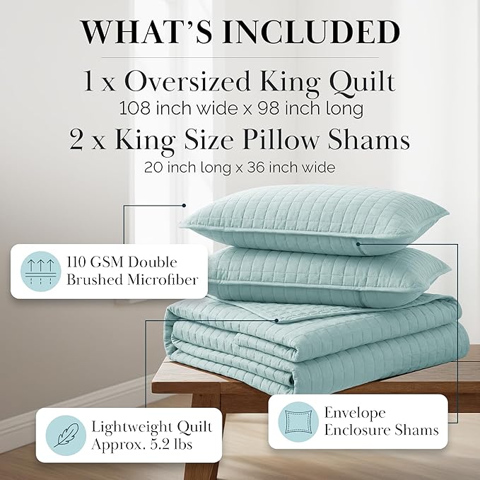 Southshore Fine Living, Inc. Oversized King Quilt Bedding Set, Microfiber - Image 2