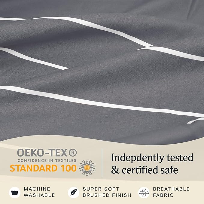 LuxClub 4 PC Cal King Size Sheet Set Bed Sheets, Breathable Luxury, Deep - Image 6