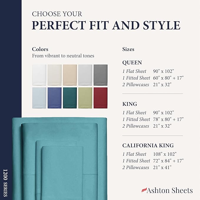 100% Egyptian Cotton Sheets California King Size - Image 8