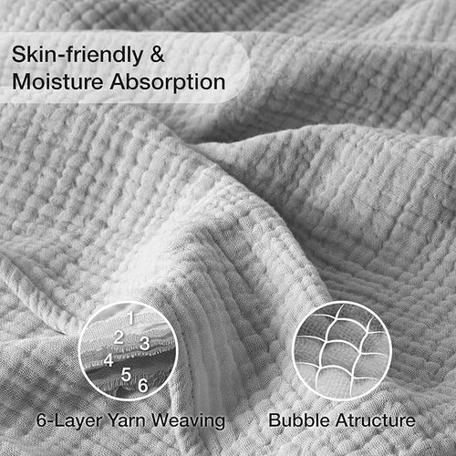 100% Cotton Muslin Blanket Large 50" x 70", Breathable and Lightweight Cotton - Image 2