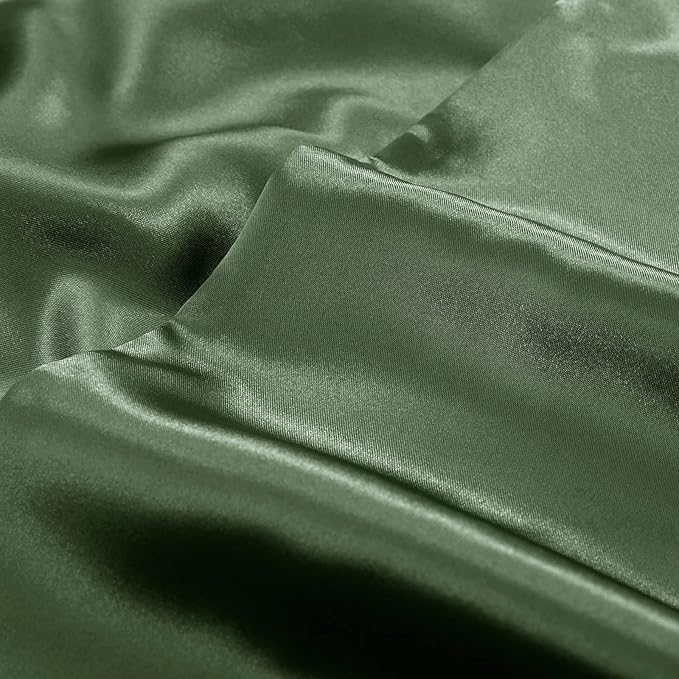 Aormenzy Satin Pillow Cases for Women King Size Set of 2, Woodland Green Satin - Image 7