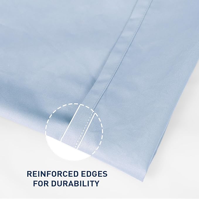 King Size Flat Sheet 2 Pack, 100% Cotton Percale Flat Bed Sheet, Breathable - Image 3