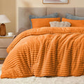 BEDELITE Fleece California King Comforter Set -Super Soft & Warm Fluffy Burnt by BEDELITE