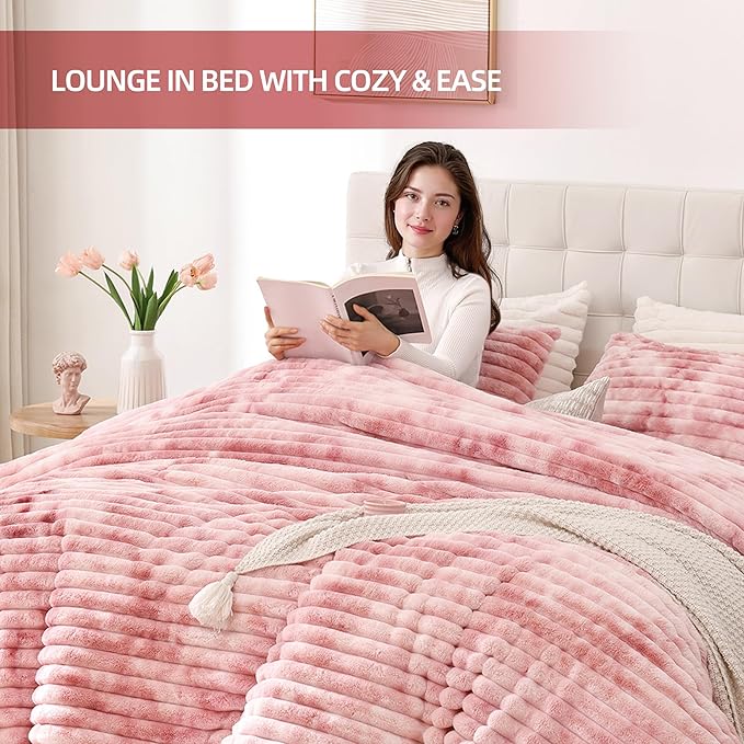 Smoofy Fluffy Full Size Comforter Sets 3 Pieces - Image 6