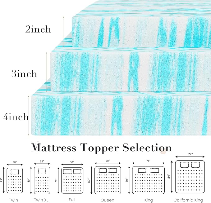 DUMOS Mattress Toppers Memory Foam Queen Size, 3 Inch Thick Bed Topper Pad - Image 5