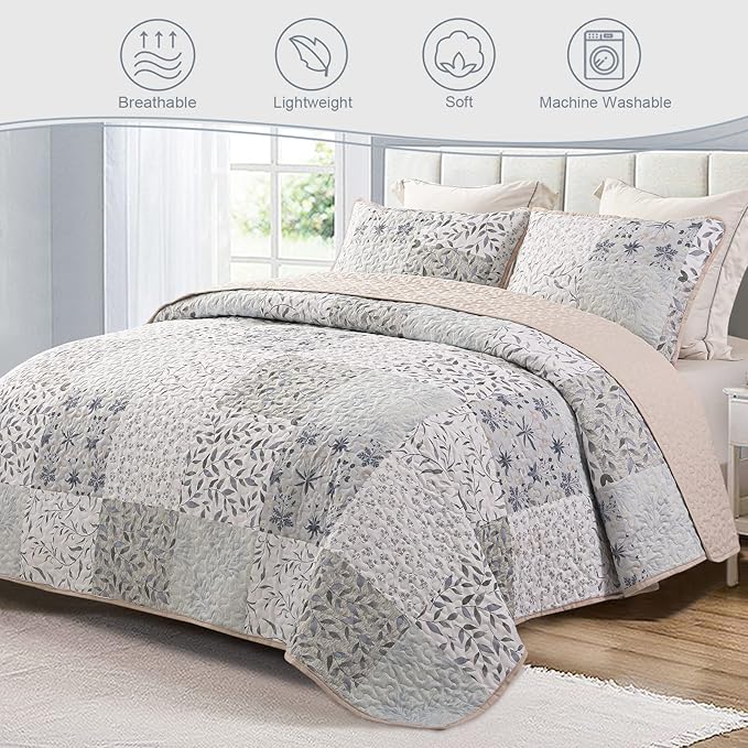 Exclusivo Mezcla Reversible Boho Quilts Queen Size - Image 2