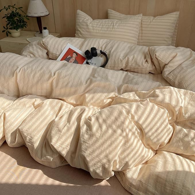 mixinni Retro Striped Duvet Cover Set Full Size - Image 3