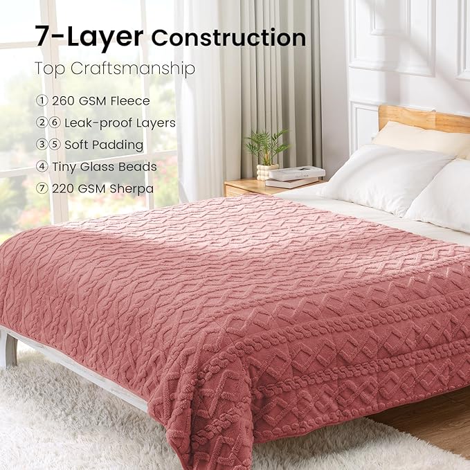 Drewin Weighted Blanket for Adults Queen Size 15lbs, Soft Cozy Turtleback - Image 5