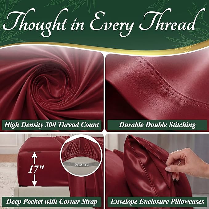 DECOLURE 100% Viscose Derived from Bamboo Sheets Queen Size - Image 4
