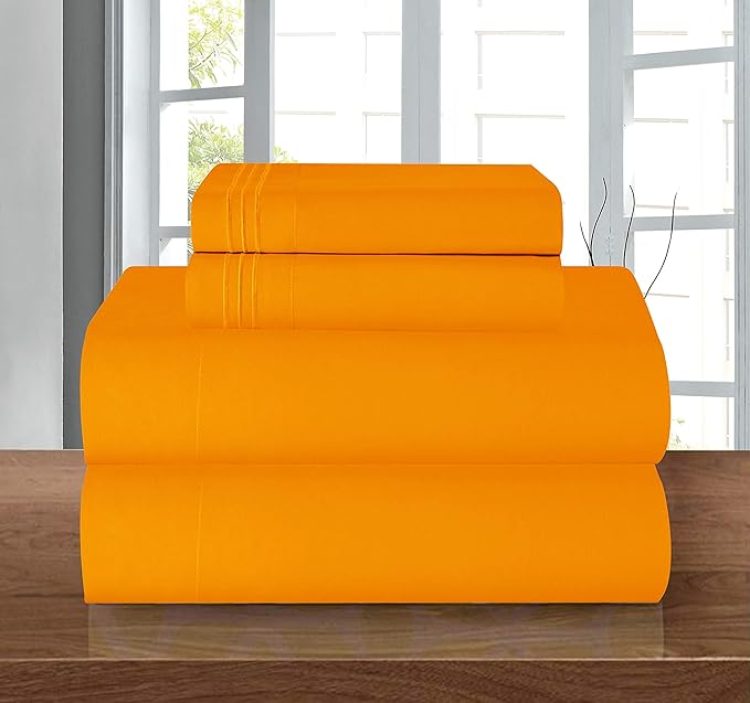 Elegant Comfort Luxury Soft 1500 Premier Hotel Quality 4-Piece Sheet Wrinkle - Image 2