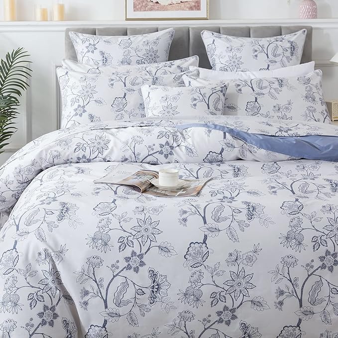 FADFAY Twin XL Duvet Cover Set Floral Bedding Percale Cotton 600 TC College - Image 9