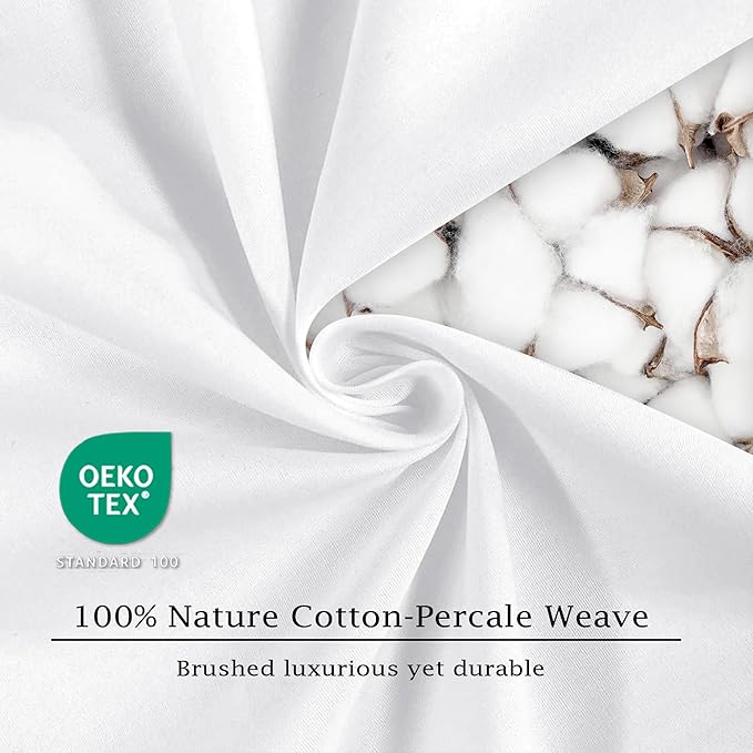 FreshCulture Pure Cotton Fitted Sheets King Size, 300 Thread Count Percale - Image 6