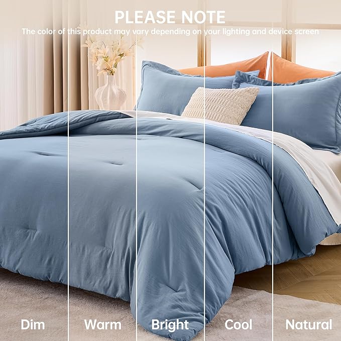 MUXHOMO Full Comforter Sets, All Season Ultra Soft Down Alternative Bedding - Image 9