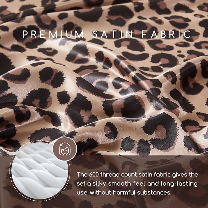 MR&HM Satin Bed Sheets with Elastic Corner Straps, California King Size Sheets - Image 2