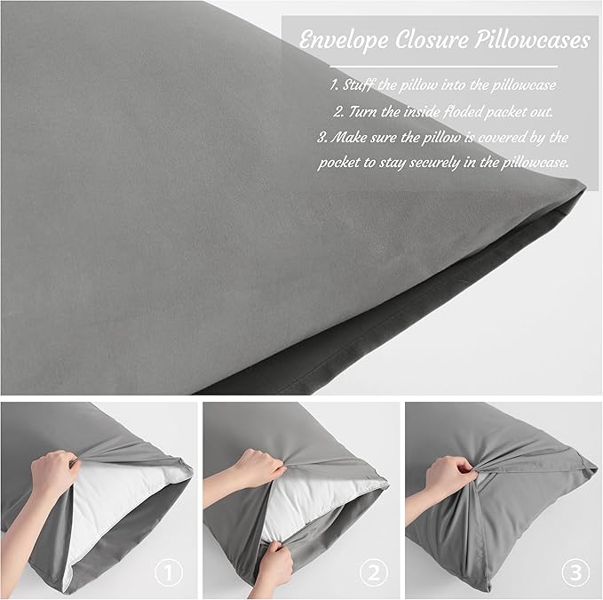 NTBAY Queen Pillow Cases Set of 2, 2 Pack Brushed Microfiber 20x30 Pillow Cases - Image 5