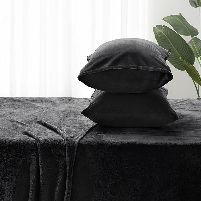 BEDELITE Flannel Sheets Twin Size Black - Image 7