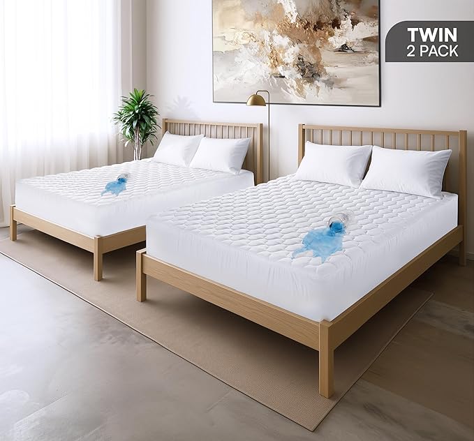 Utopia Bedding 2 Pack Waterproof Mattress Protector, Twin Mattress Pad - Image 2