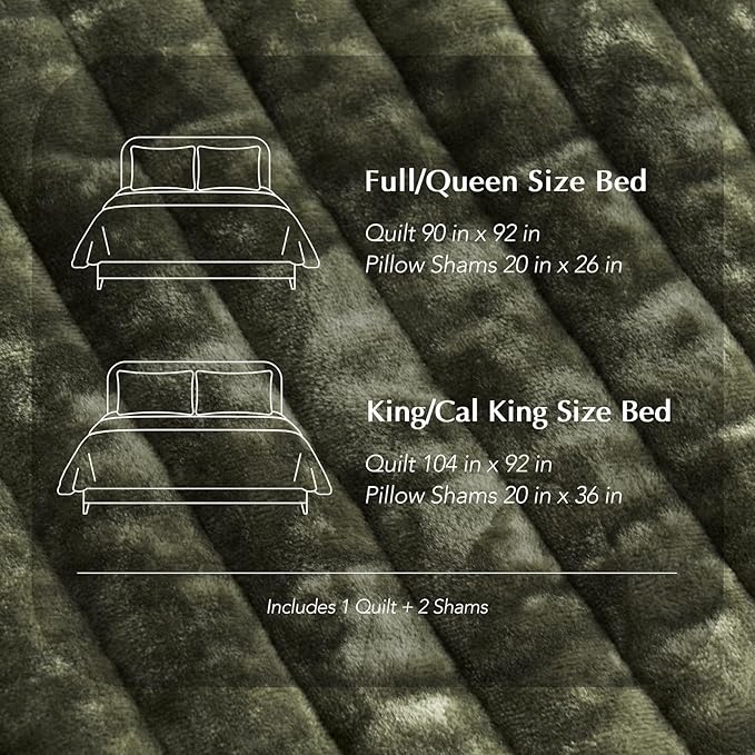 EVERGRACE Velvet Quilt Set King Size, Luxurious Soft Striped Channel Bedding Set - Image 8