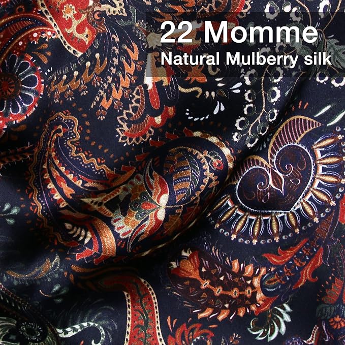 MANSPHIL Purple Paisley 100% Silk Pillowcases Queen Size, Bohomian Brown Floral - Image 2