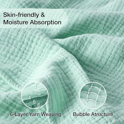 100% Cotton Muslin Blanket Large 50" x 70", Breathable and Lightweight Cotton - Image 2