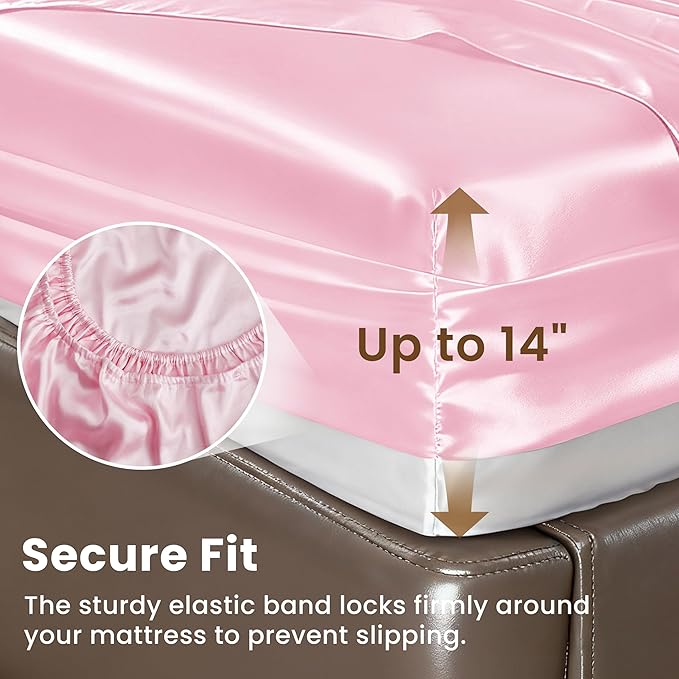 Love's cabin Twin XL Satin Sheet Sets - Image 4