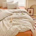 mixinni Boho Floral Girls Duvet Cover Set King Size Soft Cotton Comforter Cover by mixinni