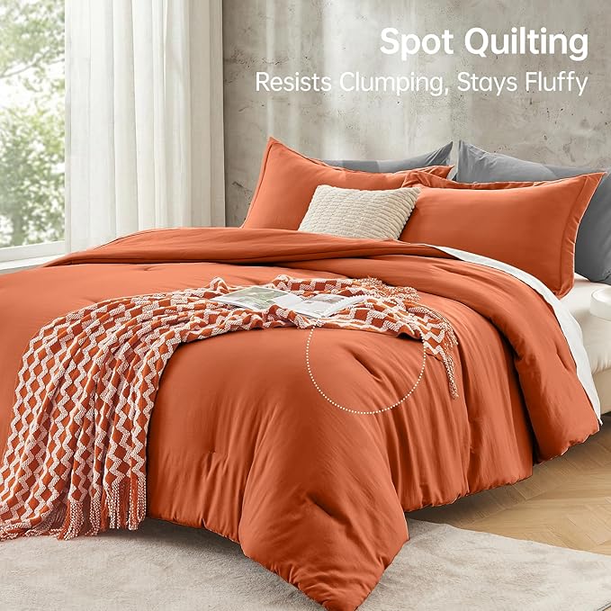 MUXHOMO King Size Comforter Set, All Season Ultra Soft Down Alternative Bedding - Image 5