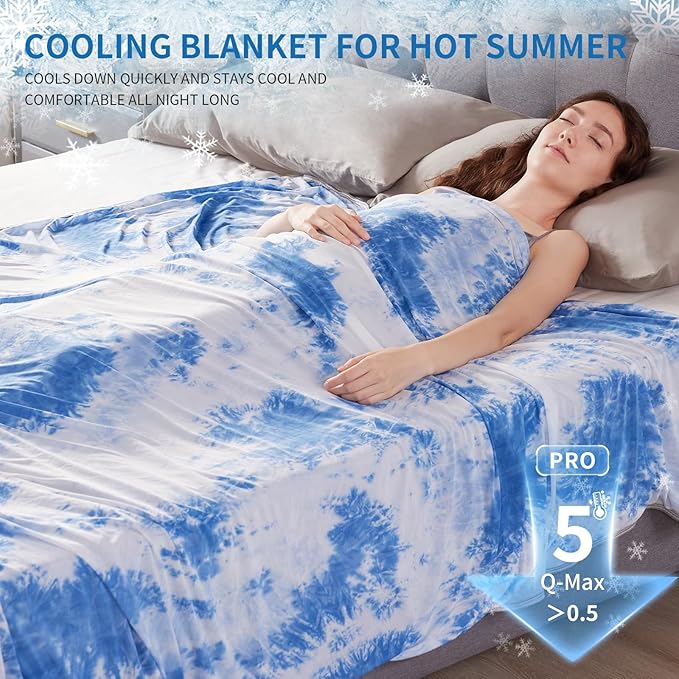 Guohaoi Cooling Blanket for HotSleepers, Decortive Tie Dye, Absorbs Heat to - Image 3