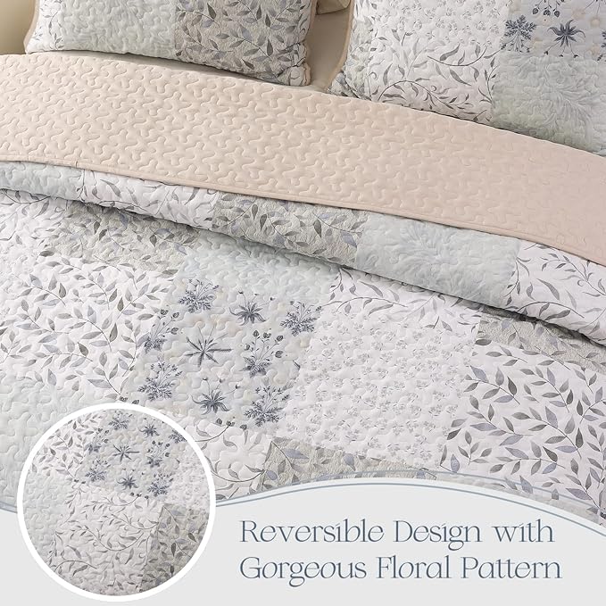 Exclusivo Mezcla Reversible Boho Quilts Queen Size - Image 3