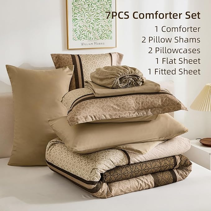 WONGS BEDDING Comforter Set Full Size, Minimalist Geometric Soft Lightweight - Image 7