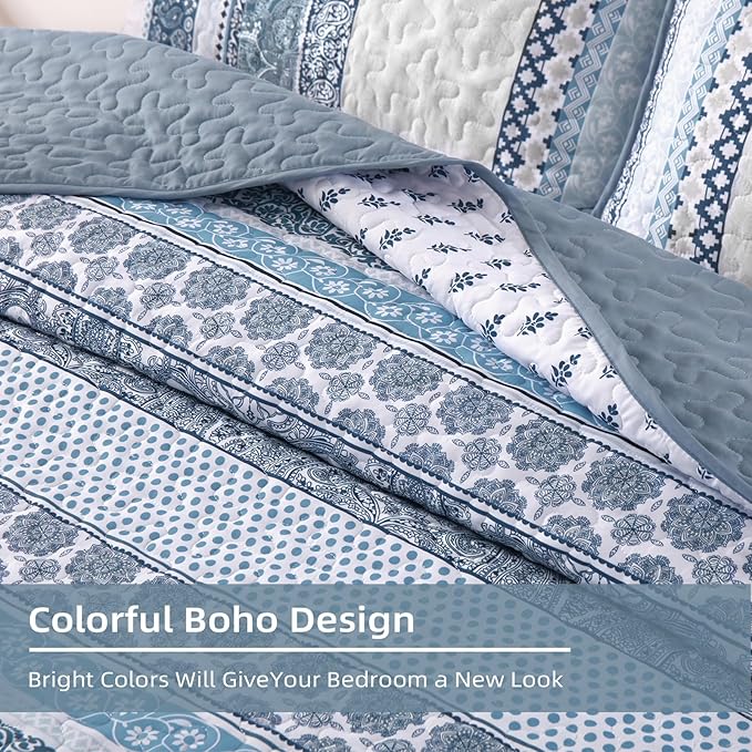 WONGS BEDDING Boho Quilt Set Oversize California King Size, Lightweight - Image 6