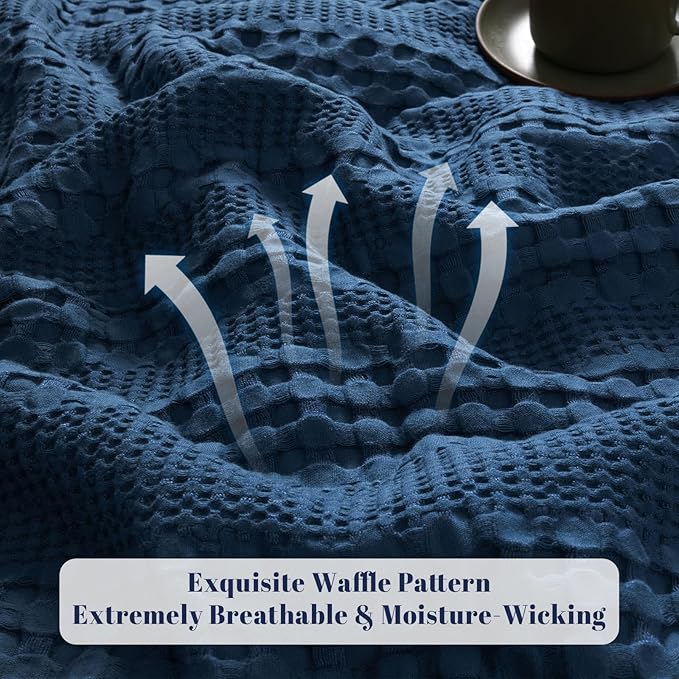 PHF Cooling Waffle Blanket King Size, Lightweight 60% Rayon from Bamboo & 40% - Image 4