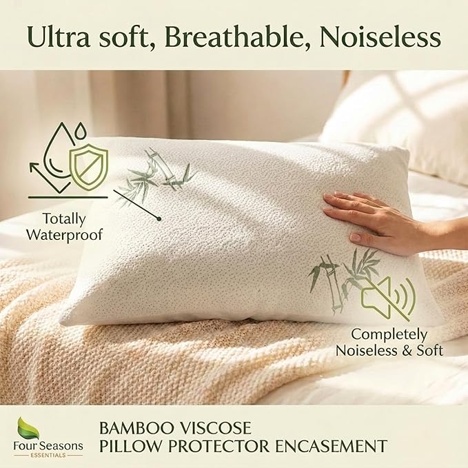 Four Seasons Essentials Standard Size Waterproof Pillow Protectors - Image 5