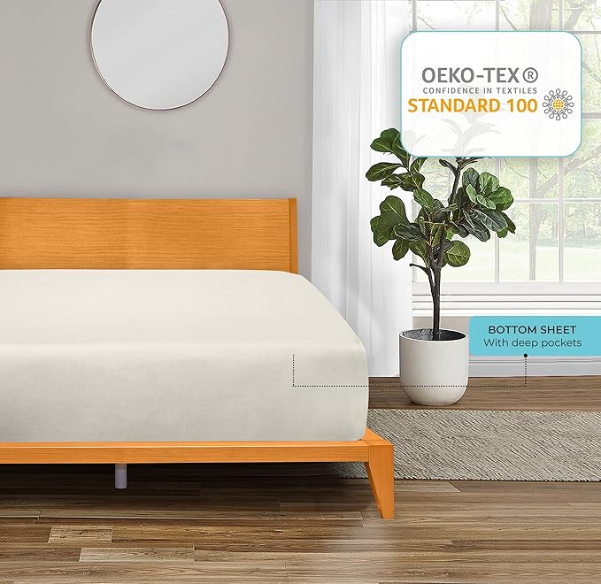 ROYALE LINENS 300 Thread Count 100% Long Staple Combed Cotton Fitted Sheet Twin - Image 6