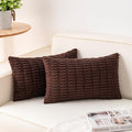 Aegero Pack of 2 Corduroy Decorative Throw Pillow Covers 12x20 InchSoft Boho by Unknown