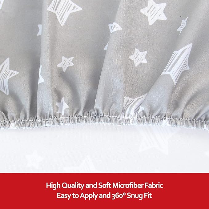 Pack and Play Sheets, 2 Pack Mini Crib Sheets, Stretchy Playard Fitted Sheet - Image 5